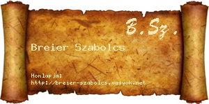 Breier Szabolcs névjegykártya